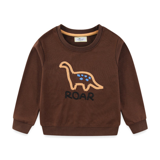 Jungen Sweatshirt mit lebhaftem Dinosaurier-Stickdesign EB