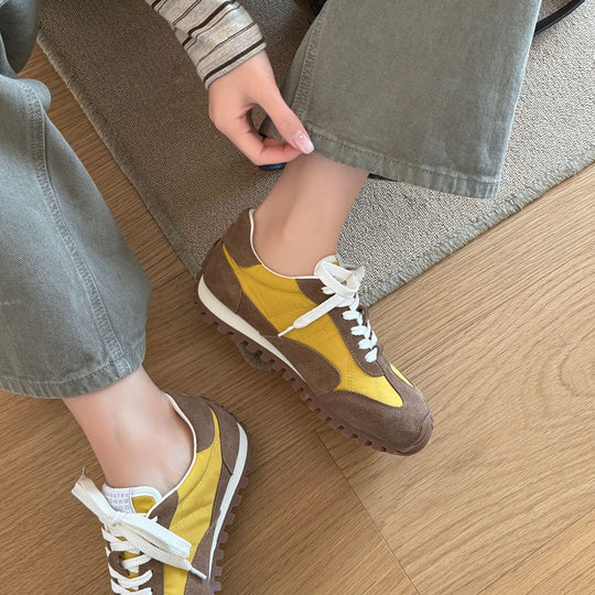 Damen Sportliche Retro-Laufschuhe mit atmungsaktiver Oberflächenstruktur und rutschfester Sohle EB