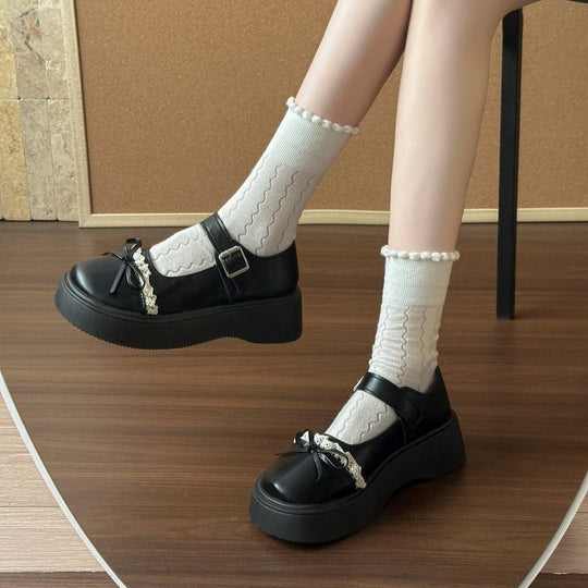 Damen modische Ballerinas mit dekorativem Schleifen-Detail und komfortabel hoher Sohle EB