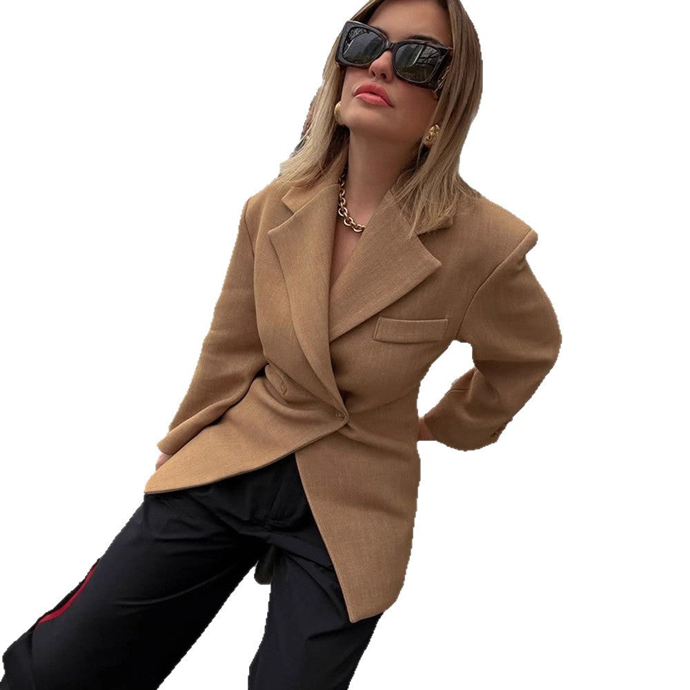 Damen Elegante oversized Blazerjacke mit Knopfdetails und zeitgemäßer Silhouette EB