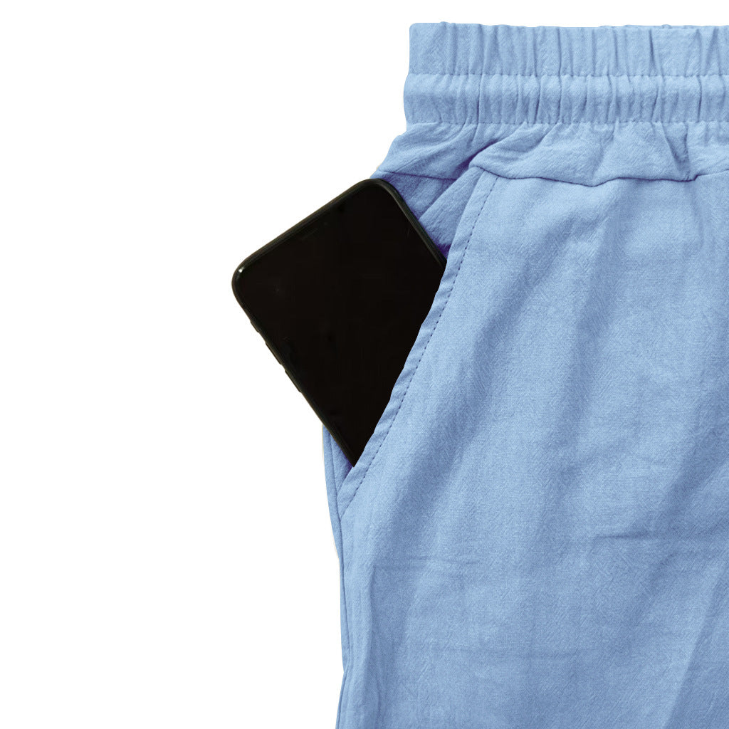 Herren nan lockere Cargo-Freizeithose mit elastischem Tunnelzugbund und mehreren Taschen EB