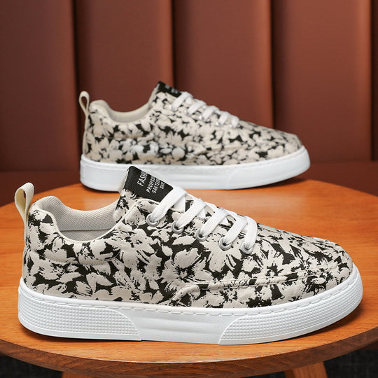 Damen Sneaker mit floralem Muster und flexibler Gummisohle EB