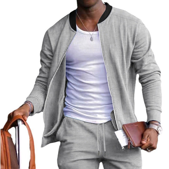 Herren sportliche Sweatjacke mit modernem Stehkragen EB