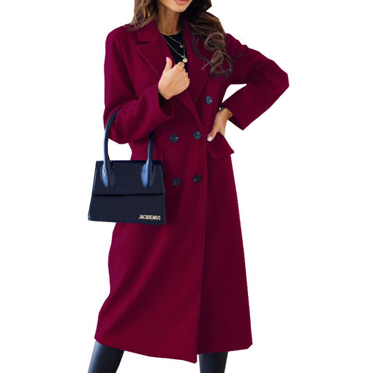 Damen Elegante und modische Wollmantel EB