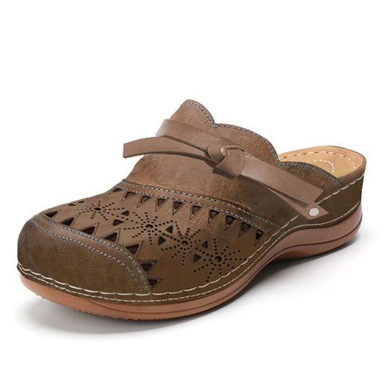 Damen Clogs mit durchbrochenem Obermaterial und komfortabler Fußbettgestaltung EB