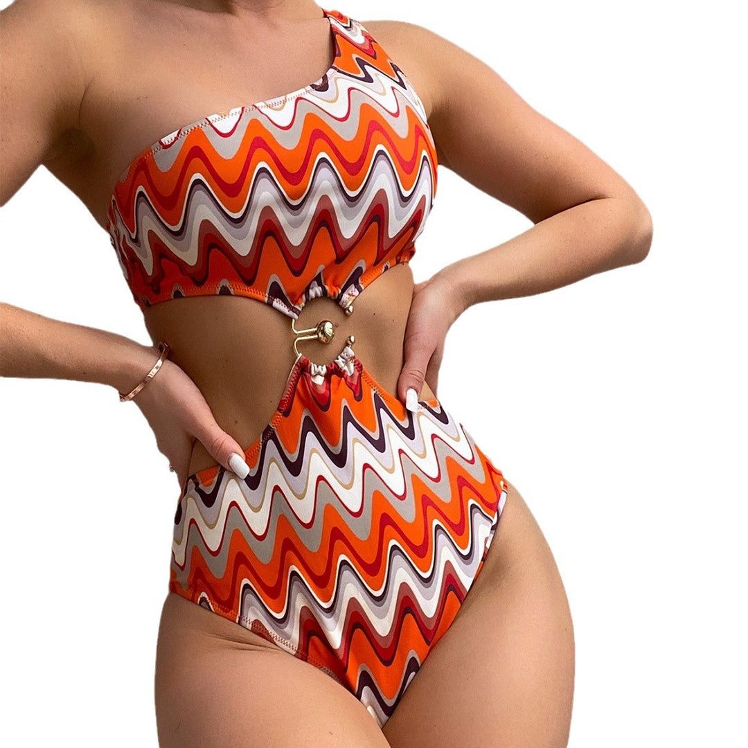 Damen Designer Badeanzug mit asymmetrischem Schnitt und sexy Cut-Outs EB