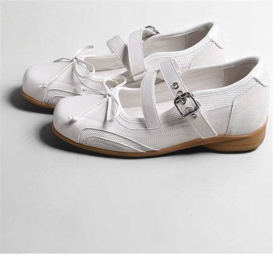 Damen Bequeme Mary-Jane-Ballerinas mit verstellbarem Schnallenriemen und rutschfester Gummisohle EB