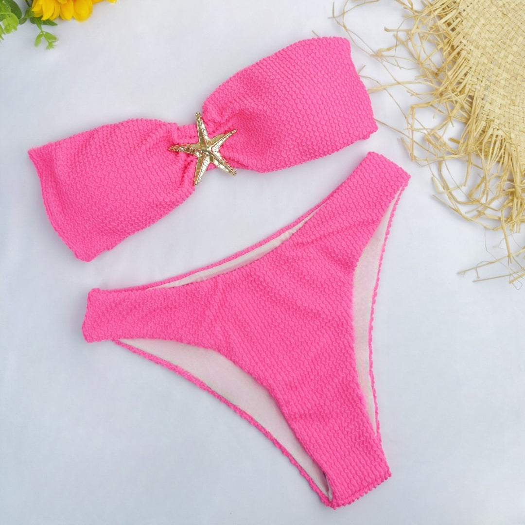 Damen Bandeau-Bikini mit funkelndem Sternen-Detail EB