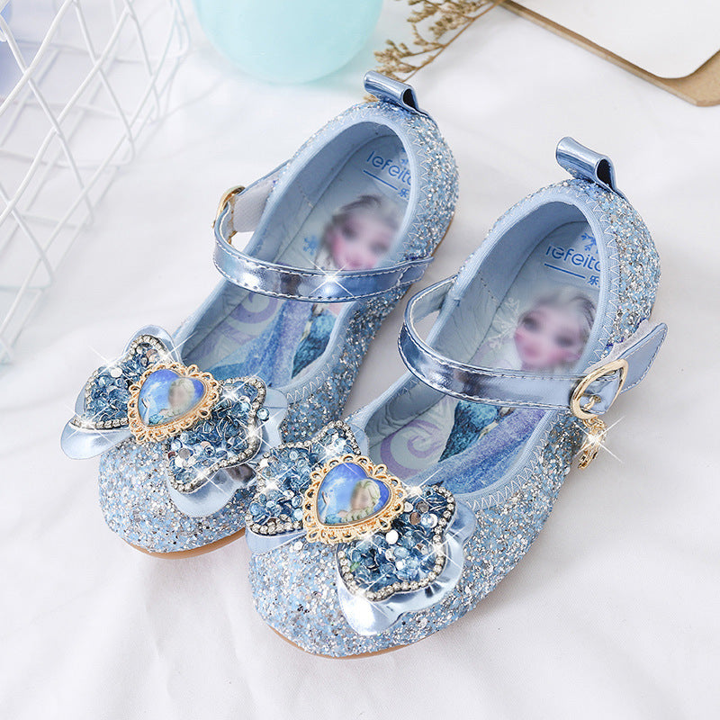 Mädchen Glitzernde Ballerina-Schuhe mit Herzdetaillierung EB