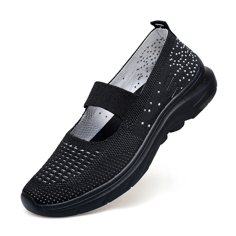 Damen bequeme Slip-On Sneakers mit gepolstertem Riemen EB