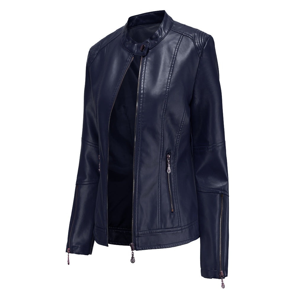 Damen modische Faux jacke mit minimalistischen Akzenten EB