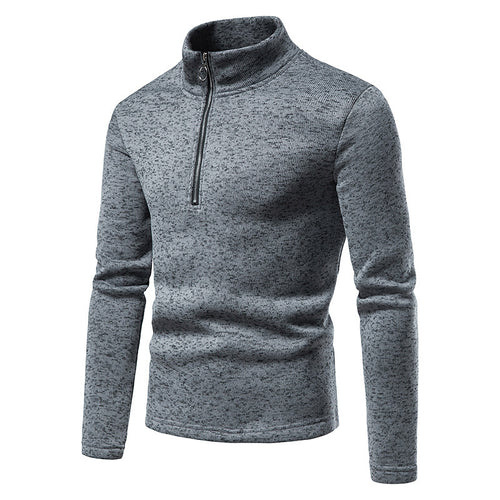 Herren Pullover mit Stehkragen und Reißverschluss EB