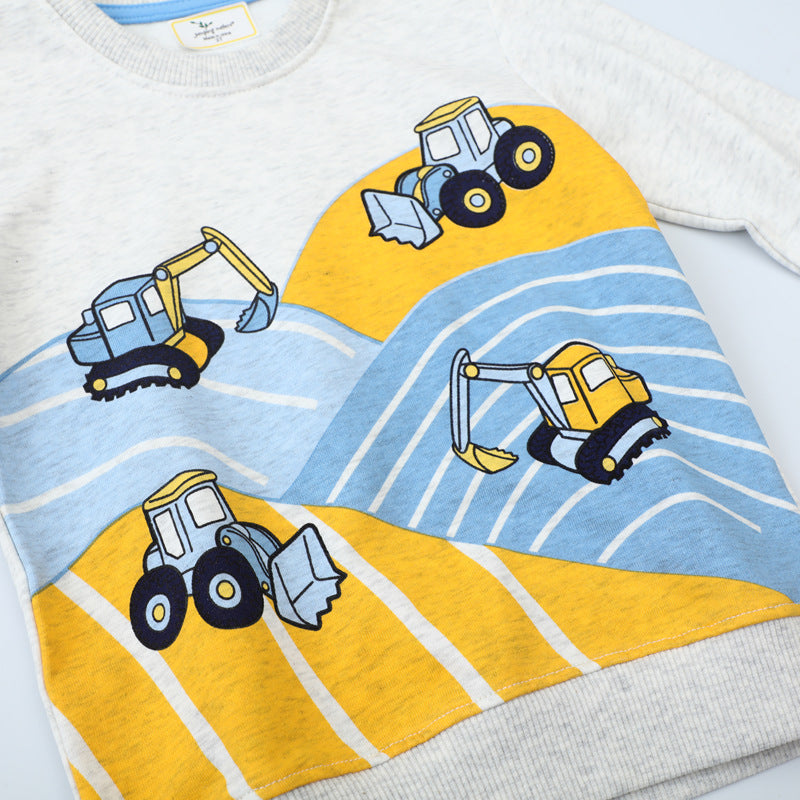 Jungen Sweatshirt mit aufregendem Baustellenfahrzeug-Motiv EB