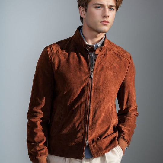 Herren luxuriöse Wildlederjacke EB