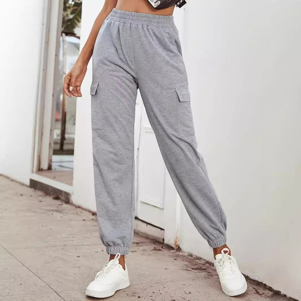 Damen Cargo-Hose mit elastischem Bund und praktischen Taschen EB