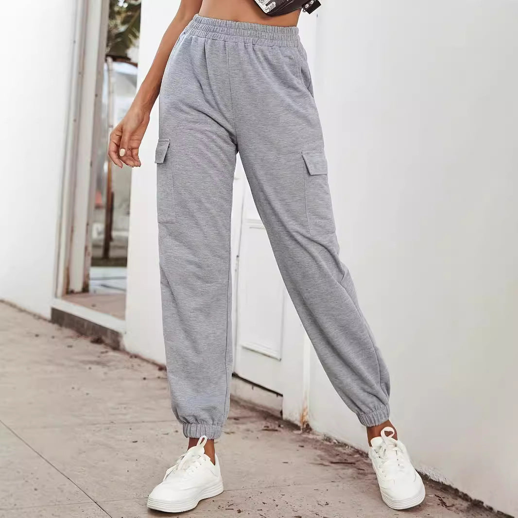 Damen Cargo-Hose mit elastischem Bund und praktischen Taschen EB