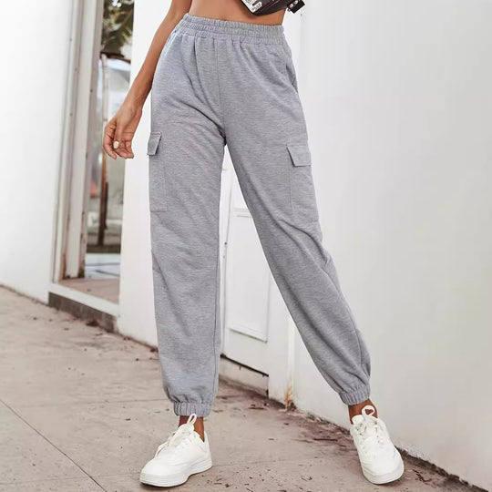 Damen Cargo-Hose mit elastischem Bund und praktischen Taschen EB