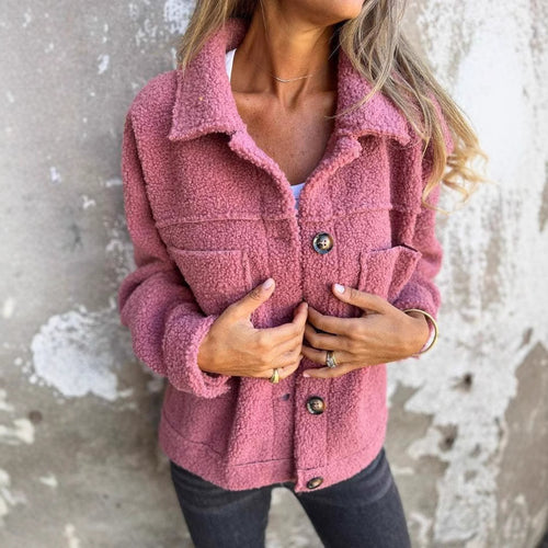 Damen nan kuschelige Teddyjacke im Shacket Stil EB