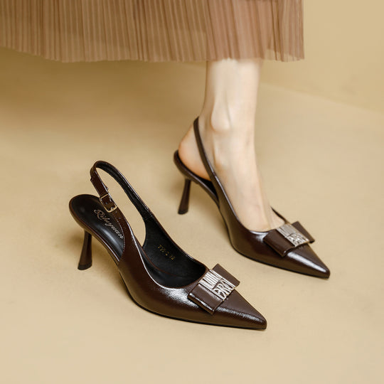 Damen Slingback-Pumps mit elegantem Schleifenakzent und modischem Absatz EB