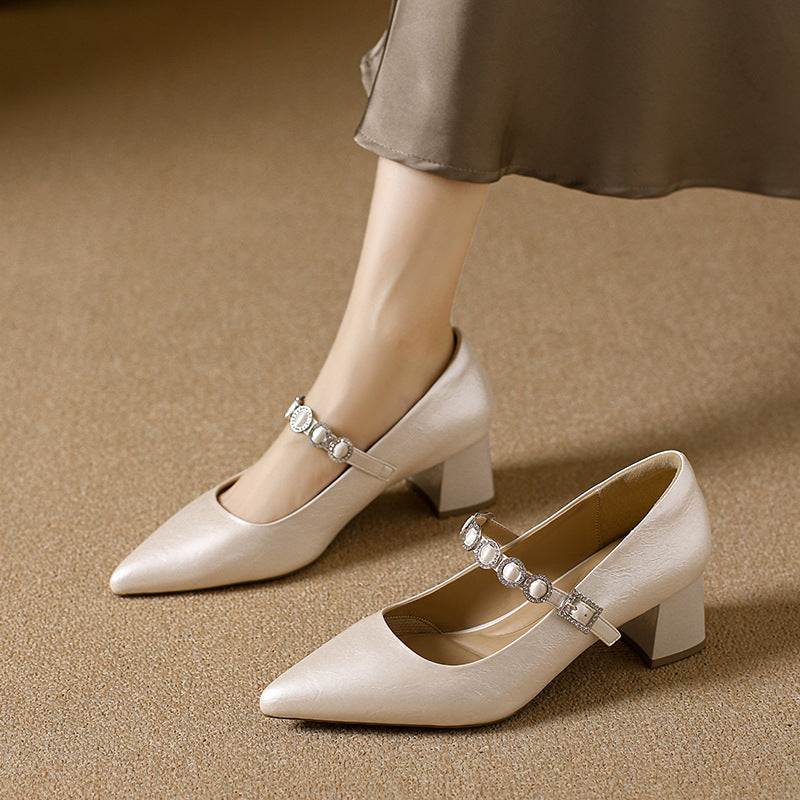 Damen Glamouröse Slingback-Pumps mit funkelnder Schnallen-Applikation EB
