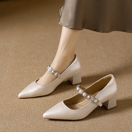 Damen Glamouröse Slingback-Pumps mit funkelnder Schnallen-Applikation EB