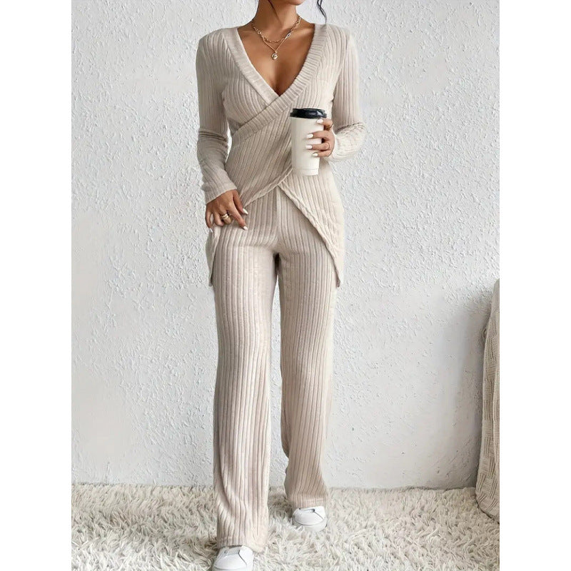 Damen elegantes lässiges Strickanzug Set EB