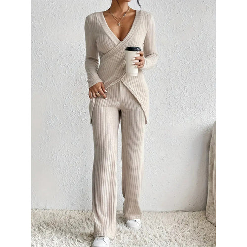 Damen elegantes lässiges Strickanzug Set EB