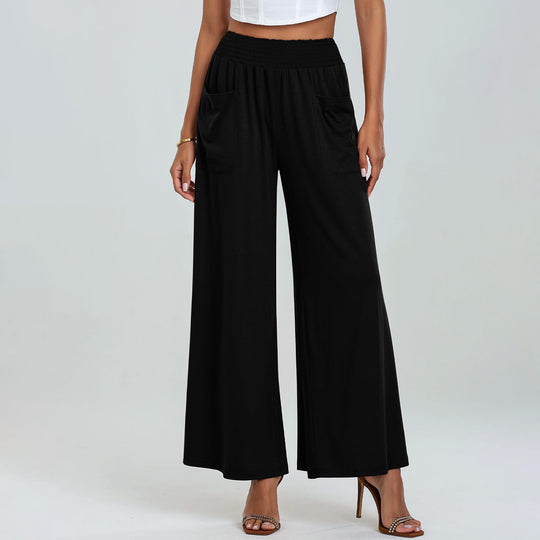 Damen Bequeme weit geschnittene Freizeithose mit elastischem Bund und praktischen Seitentaschen EB