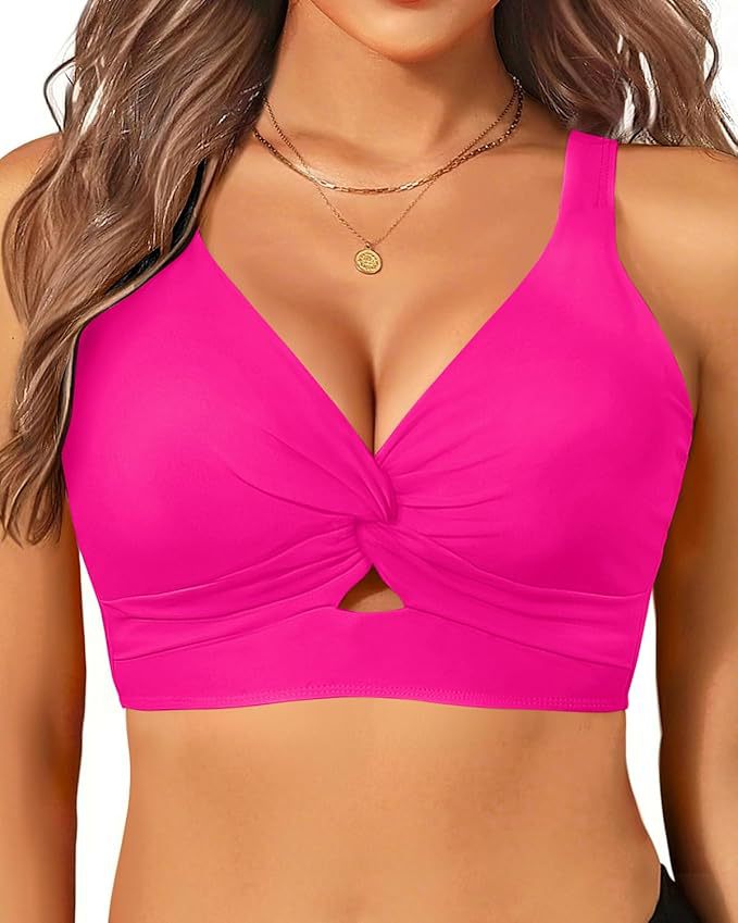 Damen sportliches Bikinioberteil mit floralem Design EB