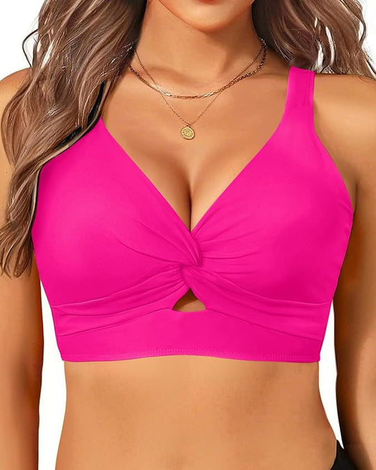 Damen sportliches Bikinioberteil mit floralem Design EB