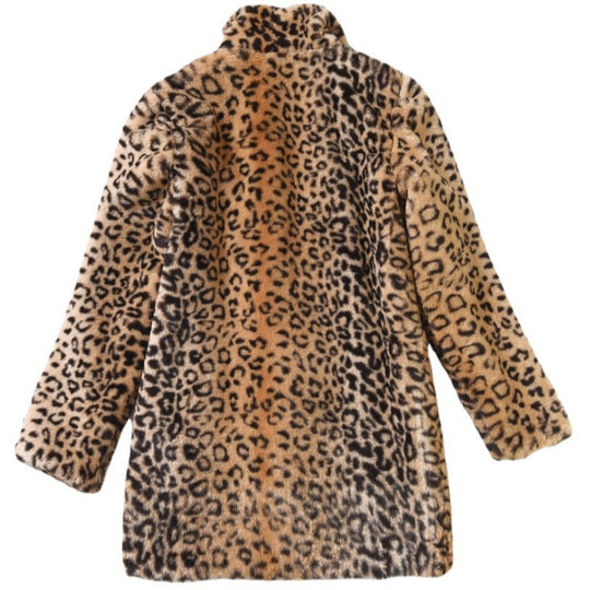 Damen Kuschelige Leopardenfelljacke EB