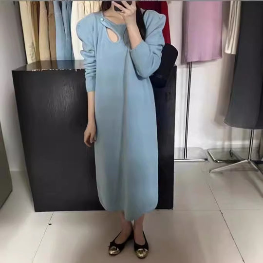 Damen Strickkleid mit modernem Design und eleganten Details EB
