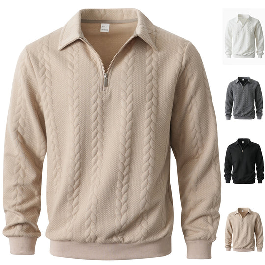 Herren eleganter Strickpullover mit Reißverschluss EB