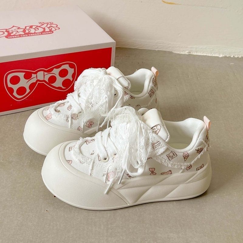 Damen Sportliche Freizeitsneaker mit einzigartigen Tiermotiven und praktischen Schnürdetails EB