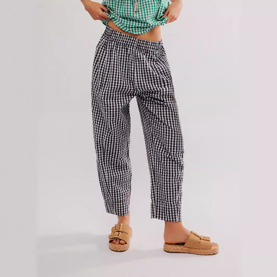 Damen Karierte Freizeithose EB