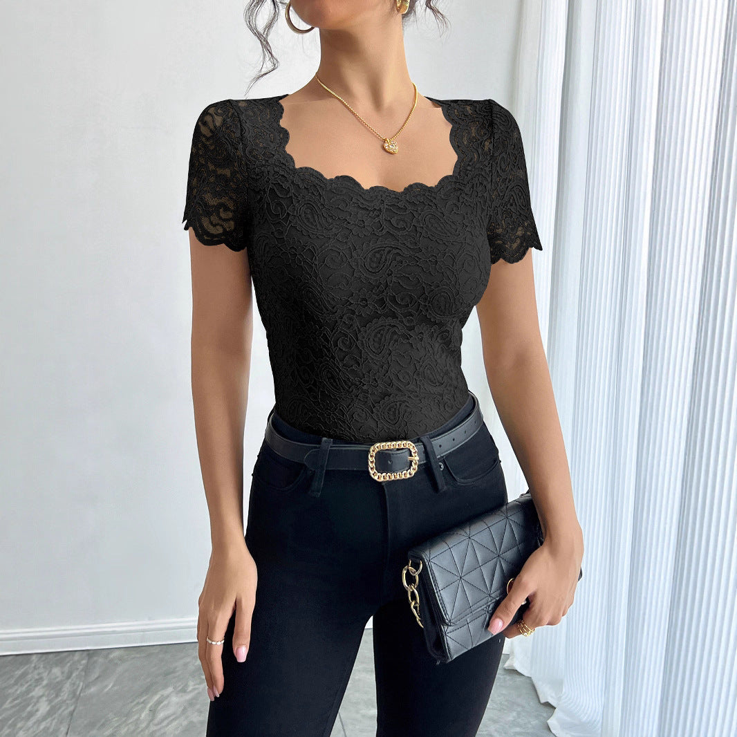 Damen Spitzenbody mit eleganten Abschluss EB
