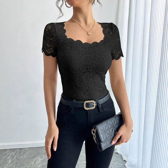 Damen Spitzenbody mit eleganten Abschluss EB