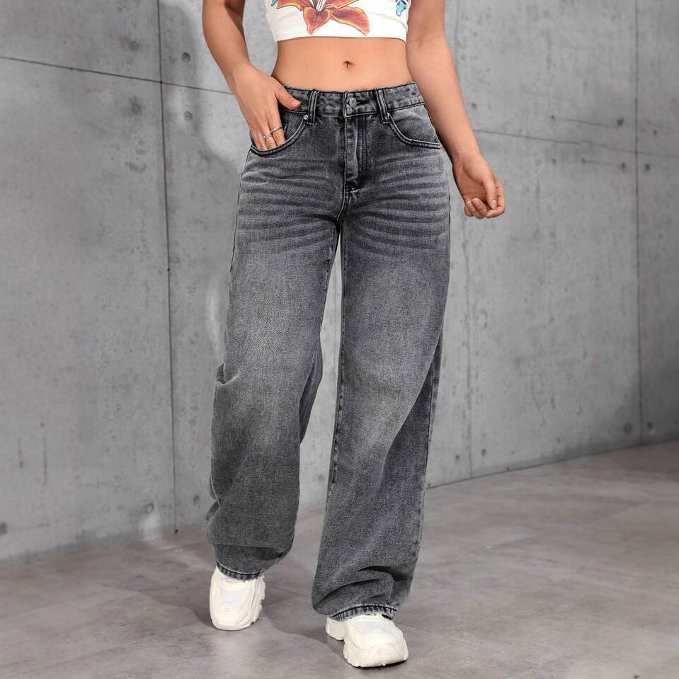 Damen Weite Jeans im lässigen Schnitt mit modernem Vintage-Look EB