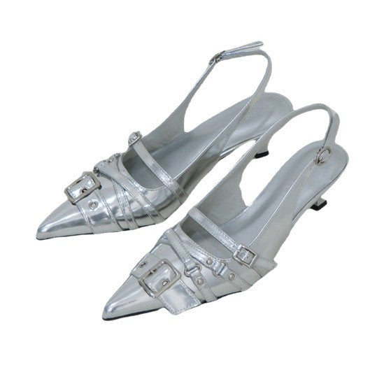 Damen elegante Sling-Pumps mit modischer Schnallenverzierung EB