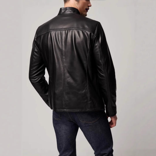 Herren elegante jacke mit hohem Kragen und dezenten Details EB