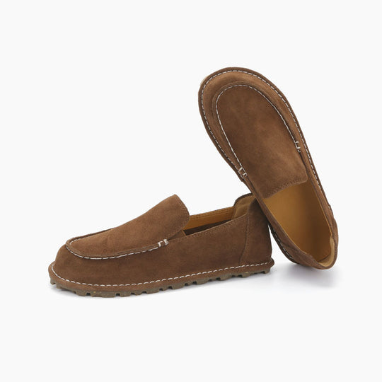 Damen Mokassin-Slipper mit seitlichem Elastikeinsatz und rutschfester Sohle EB