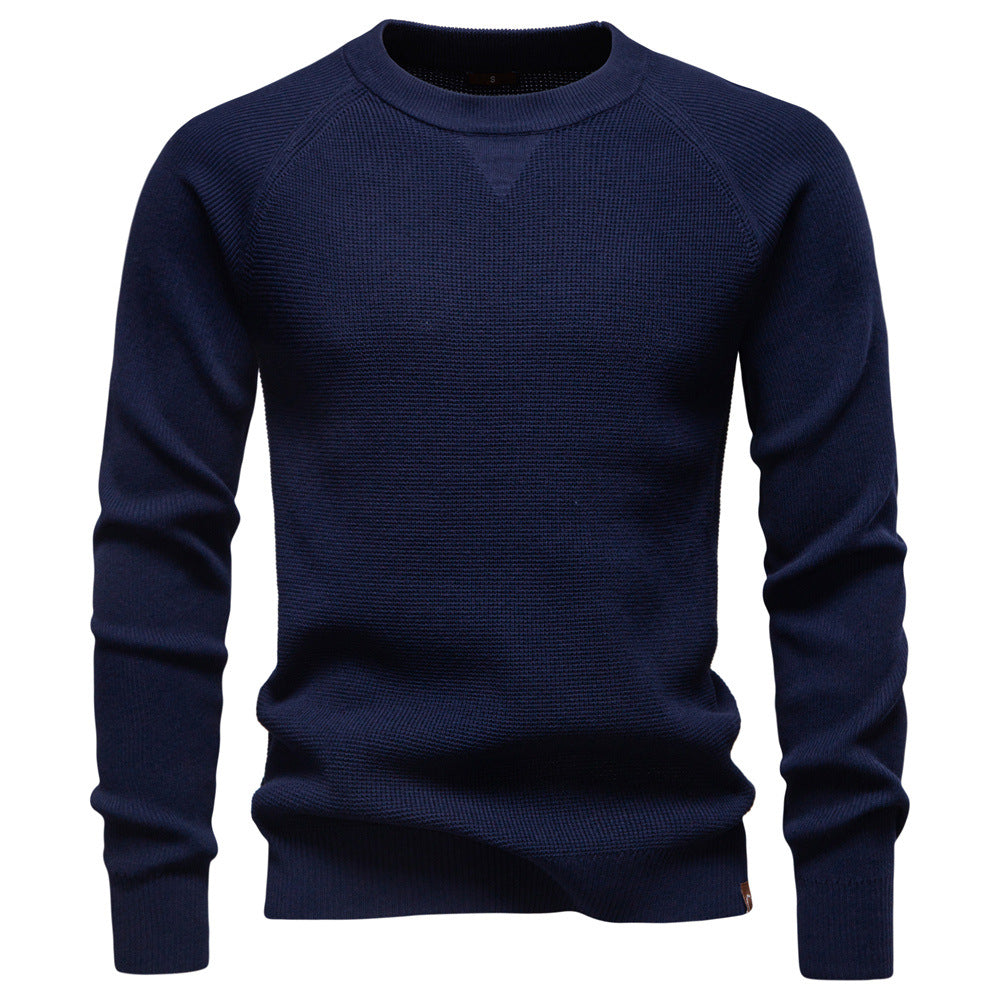 Herren Strickpullover mit innovativem Strukturmuster und Rundhalsausschnitt EB