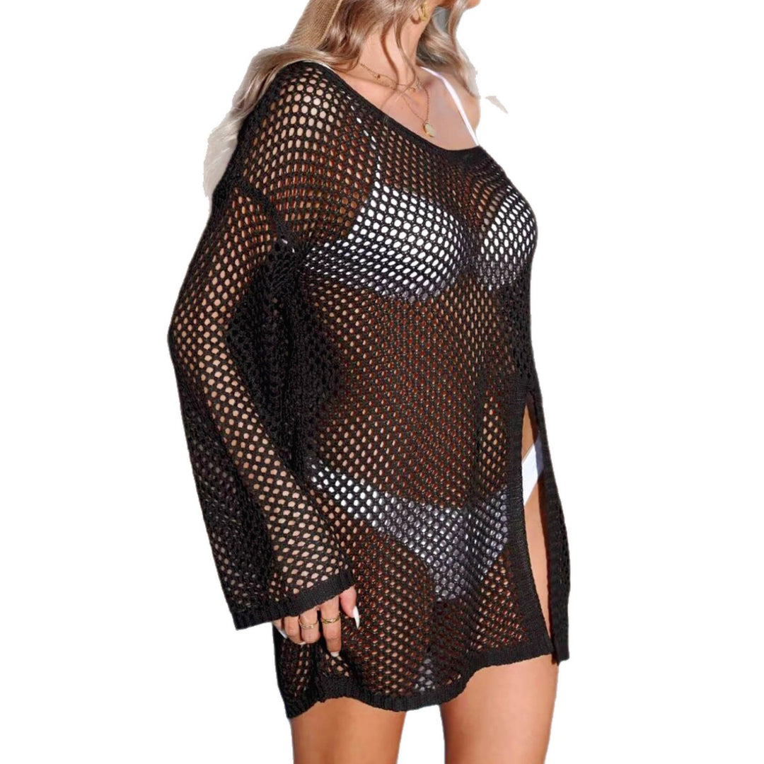 Damen Luftige Netz-Strickjacke EB