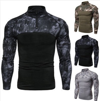 Herren Funktionales Langarmshirt im sportlichen Design mit Stehkragen und Reißverschluss EB