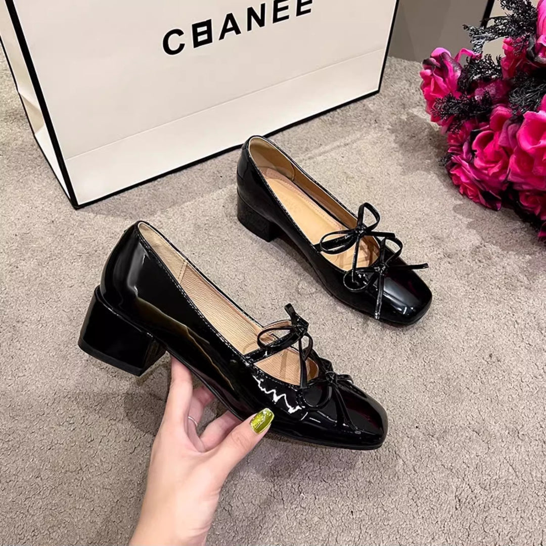 Damen Ballerinas mit modischer Schleifenapplikation EB