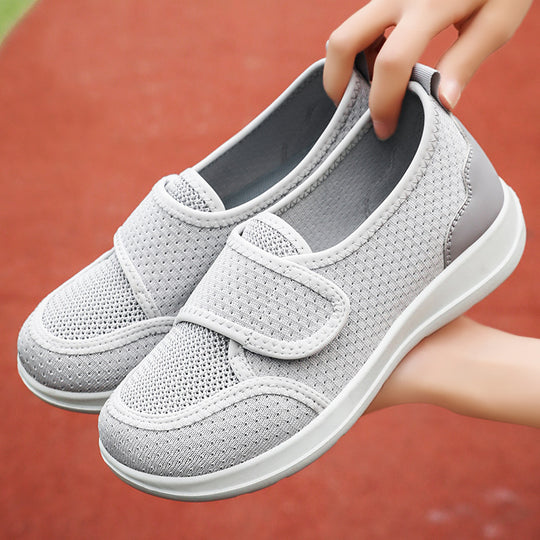 Damen Bequeme Freizeitschuhe mit praktischem Klettverschluss und atmungsaktivem Mesh-Obermaterial EB
