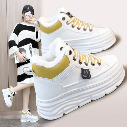 Damen Winterliche High-Top Sneakers mit luxuriösem Fleece-Futter EB