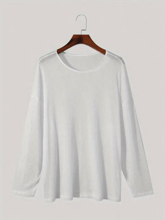 Damen Langarmshirt mit strukturiertem Rippenmuster und lässigem Schnitt EB