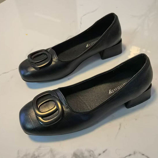 Damen elegante Pumps mit dekorativer Schnalle EB