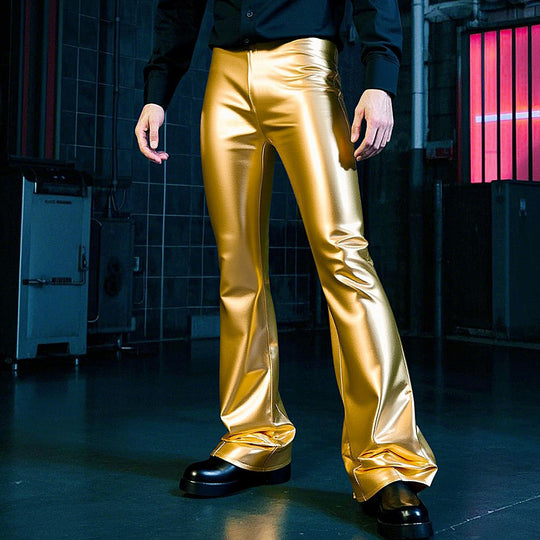 Damen Glänzende Bootcut-Hose aus hochwertigem Stretchmaterial EB